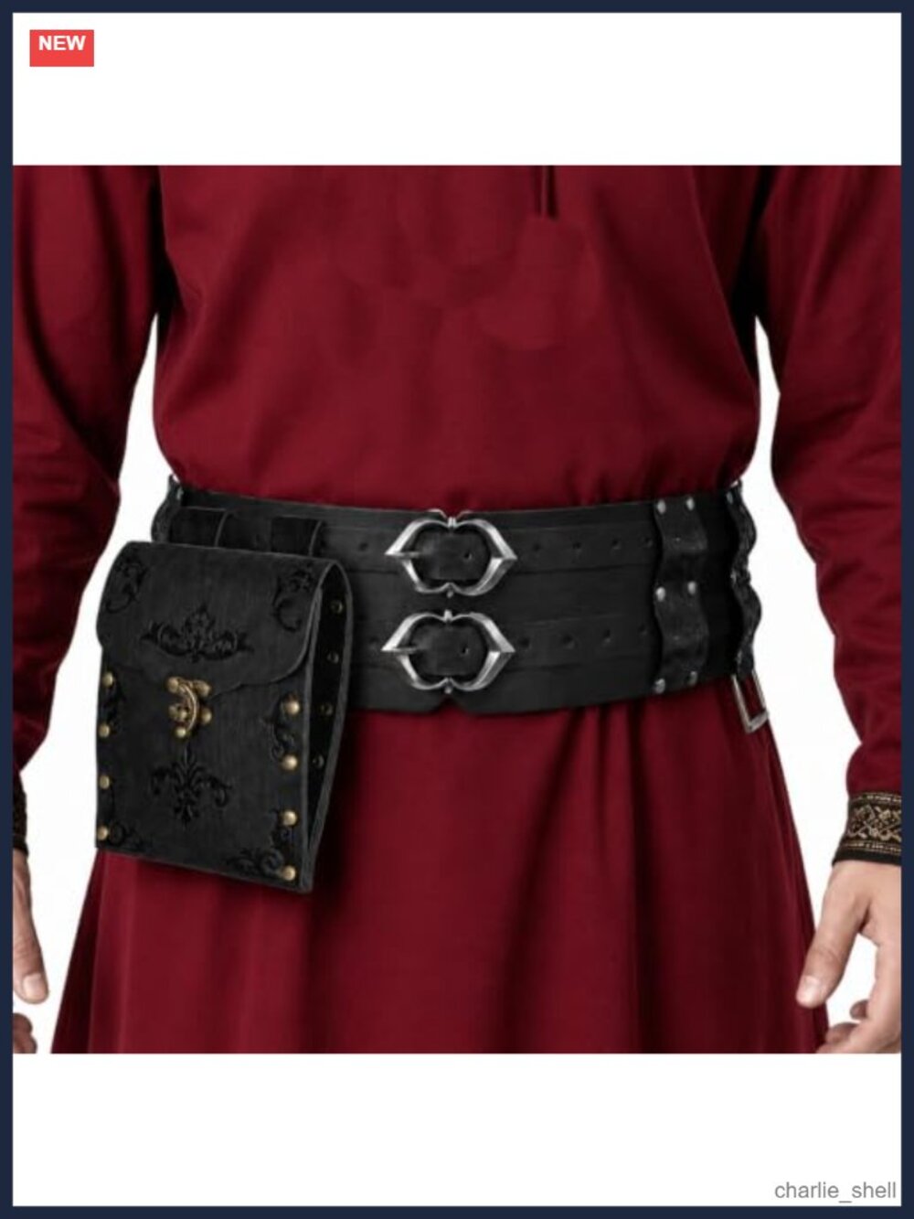Medieval Renaissance Faux Leather Belt Pouch Potion Bottle Costume Accessory Set